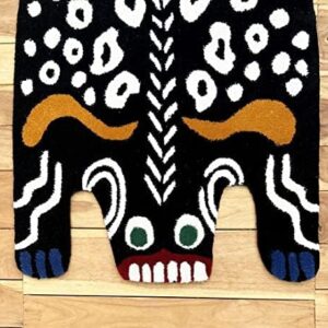 Handmade Tibetan Tiger Wool Rug | Animal Print Area Rug