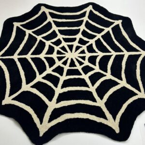 Handcrafted Spider Web Wool Rug